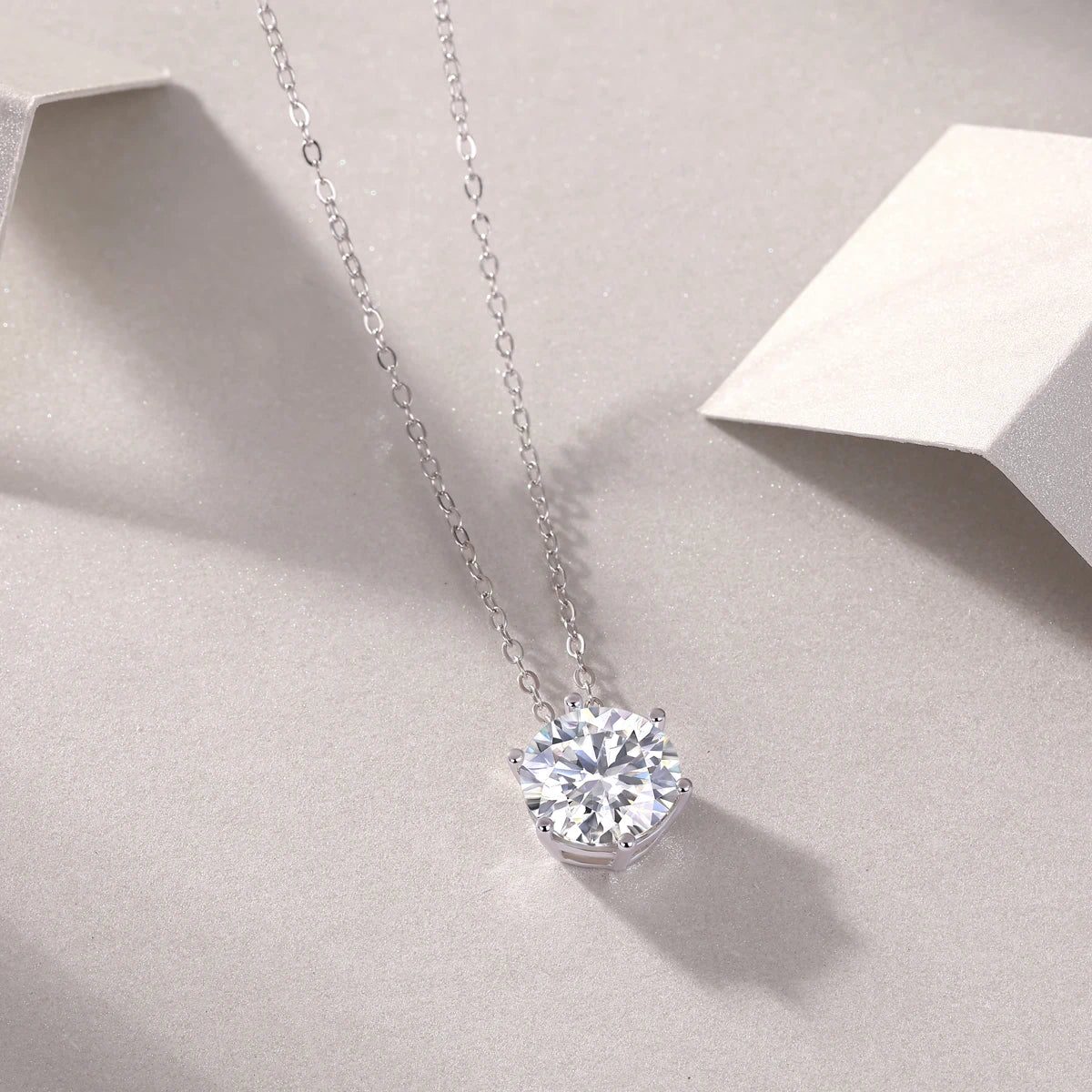 Afternoon Rose Moissanite Pendant – Sparkling Elegant Necklace