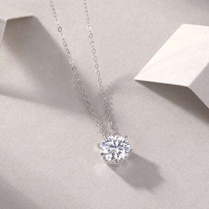 Afternoon Rose Moissanite Pendant – Sparkling Elegant Necklace