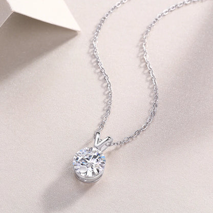 Sparkling V Moissanite Necklace – Elegant & Modern