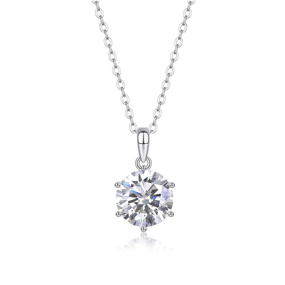 Dancing Breeze Moissanite Pendant – Classic Six-Prong Sparkle
