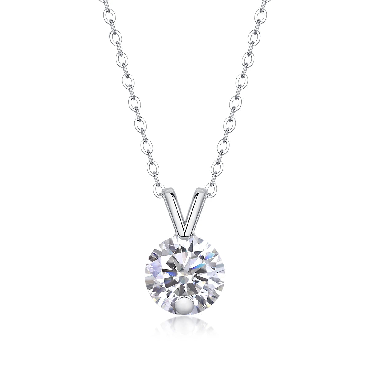 Sparkling V Moissanite Necklace – Elegant & Modern