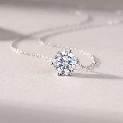 Afternoon Rose Moissanite Pendant – Sparkling Elegant Necklace