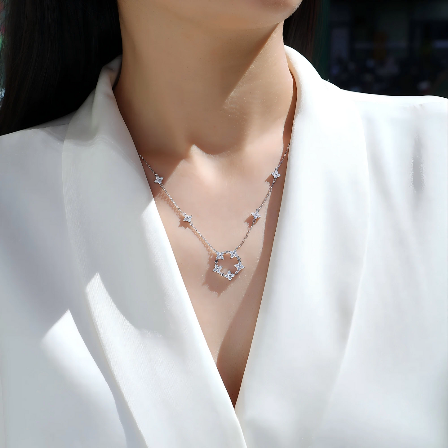 Iris Moissanite Pendant – Symbol of Hope & Courage