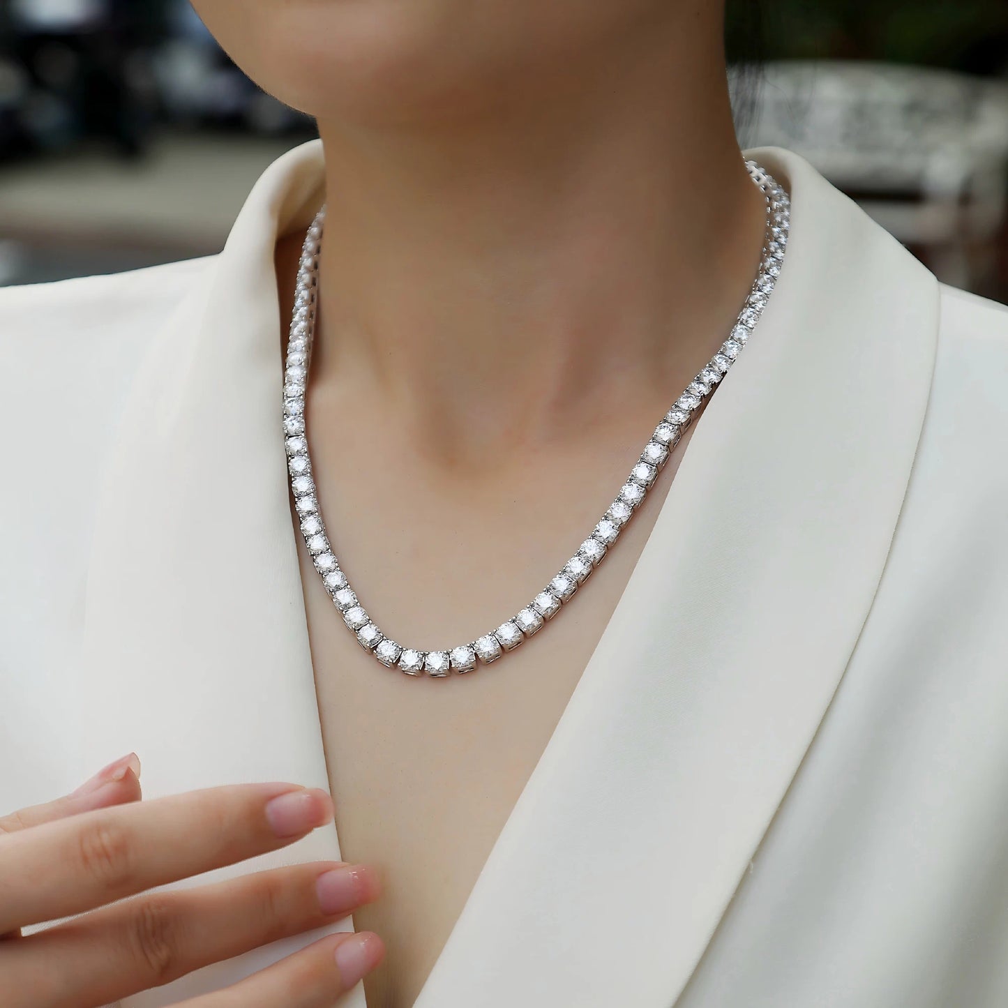 Moissanite Necklace "Endless Galaxy" – Elegant Sparkling Jewelry 0.3ct