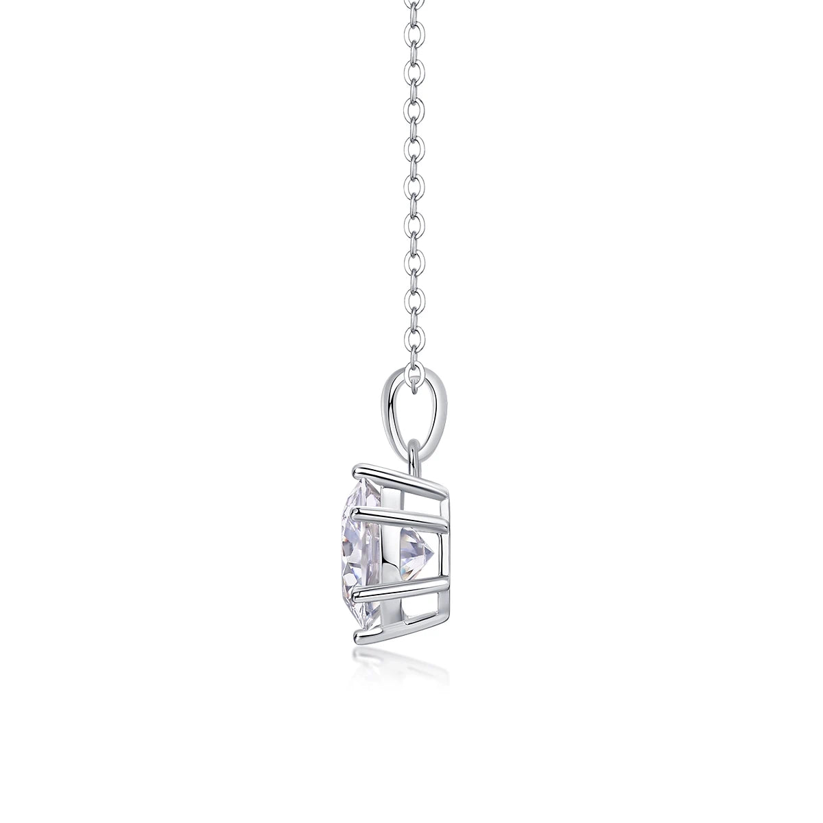 Dancing Breeze Moissanite Pendant – Classic Six-Prong Sparkle