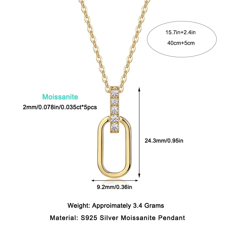 Moissanite Pendant | Light & Shadow Geometry Necklace