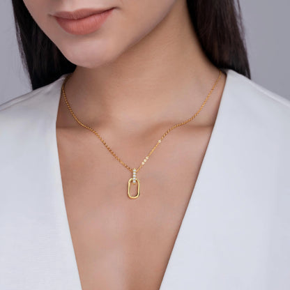 Moissanite Pendant | Light & Shadow Geometry Necklace