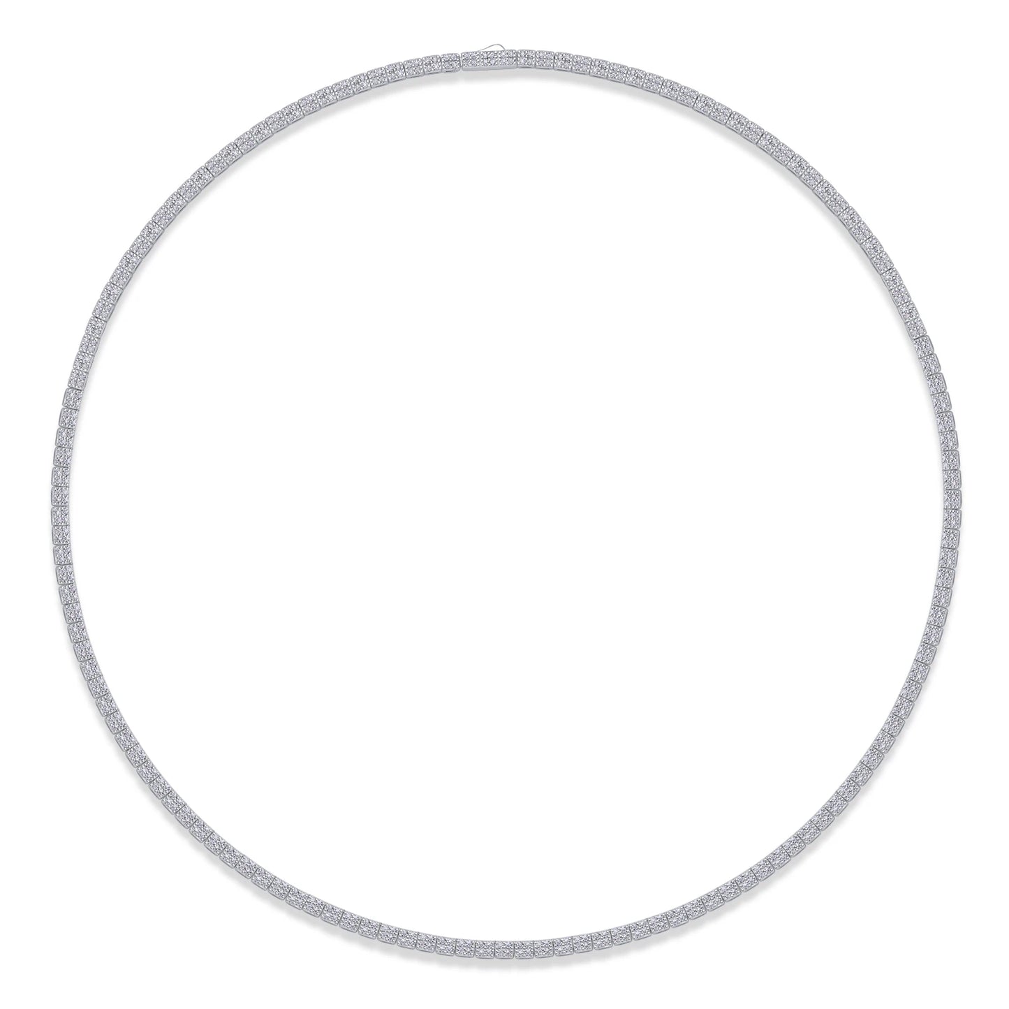 Winter Lake Moissanite Necklace – Elegant Sparkling Square Pendant