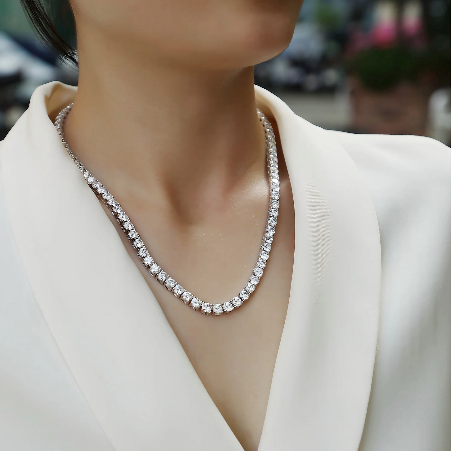 Moissanite Necklace "Endless Galaxy" – Elegant Sparkling Jewelry 0.3ct