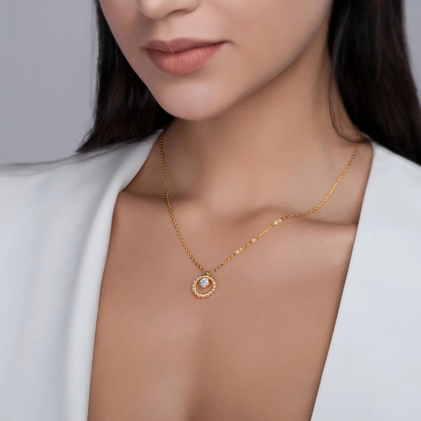 Luminous Moon Moissanite Pendant – Timeless Elegance