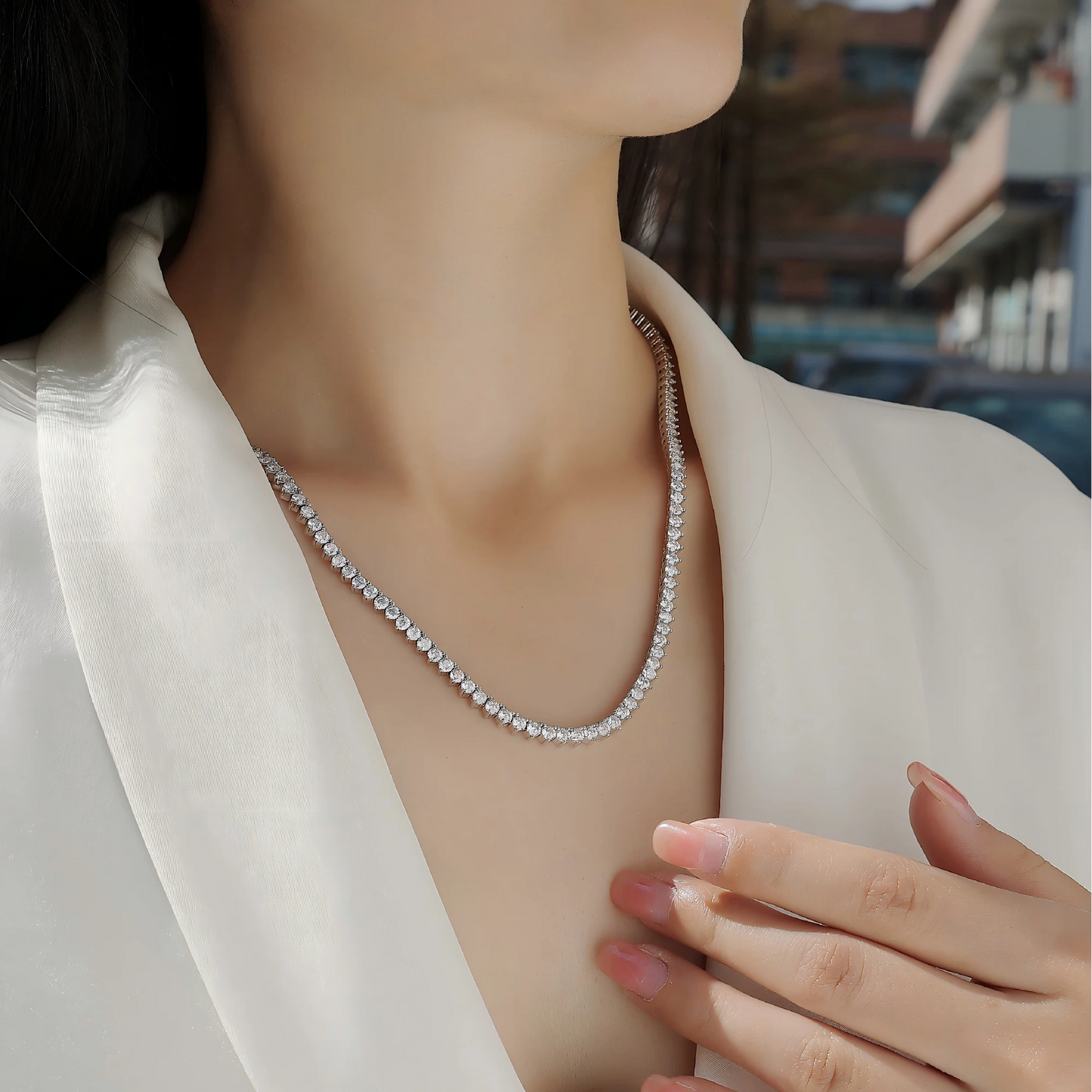 Solitaire Moissanite Necklace – Dazzling 3-Prong Sparkle