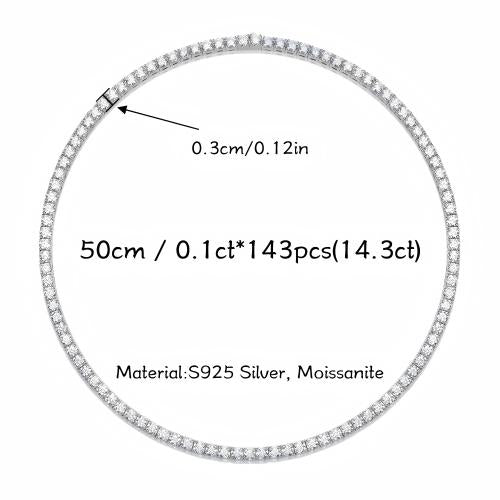 Moissanite Necklace "Endless Galaxy" – Elegant Sparkling Jewelry 0.1ct