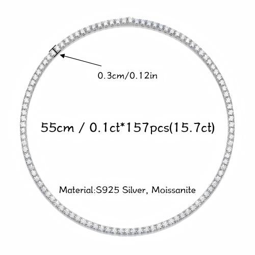 Moissanite Necklace "Endless Galaxy" – Elegant Sparkling Jewelry 0.1ct