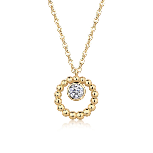 Luminous Moon Moissanite Pendant – Timeless Elegance