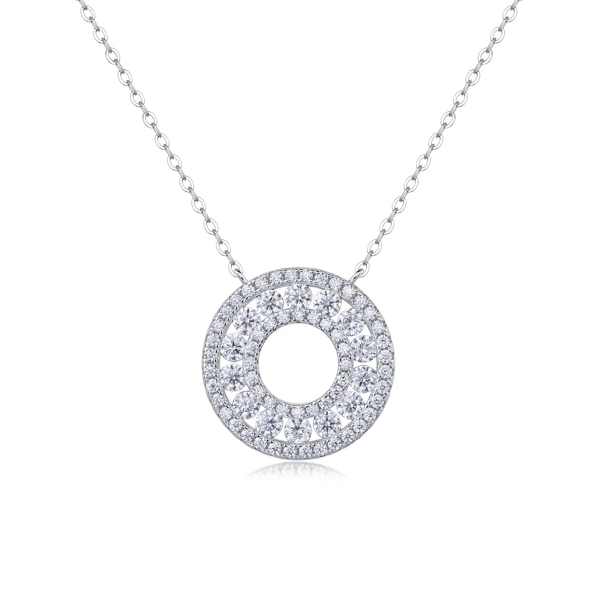 Double Circle Moissanite Pendant – Elegant & Timeless Jewelry