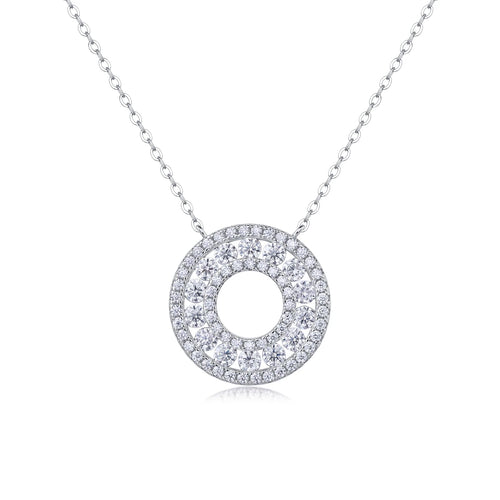 Double Circle Moissanite Pendant – Elegant & Timeless Jewelry