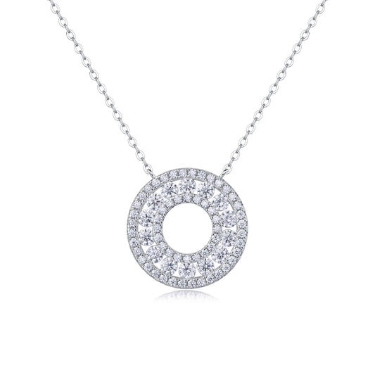 Double Circle Moissanite Pendant – Elegant & Timeless Jewelry