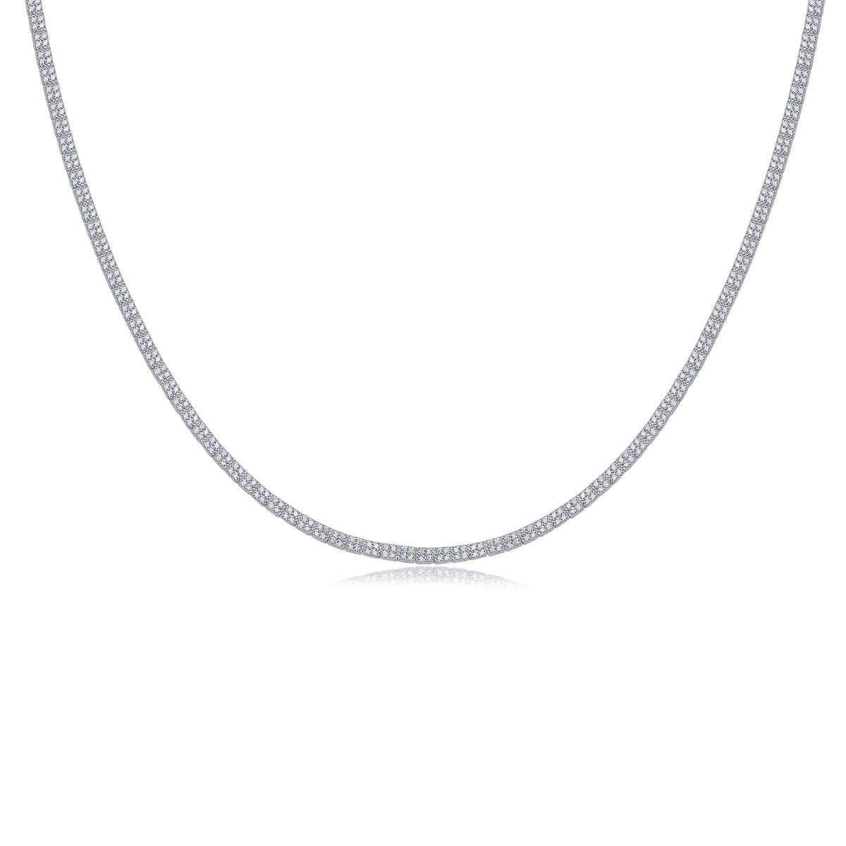 Winter Lake Moissanite Necklace – Elegant Sparkling Square Pendant