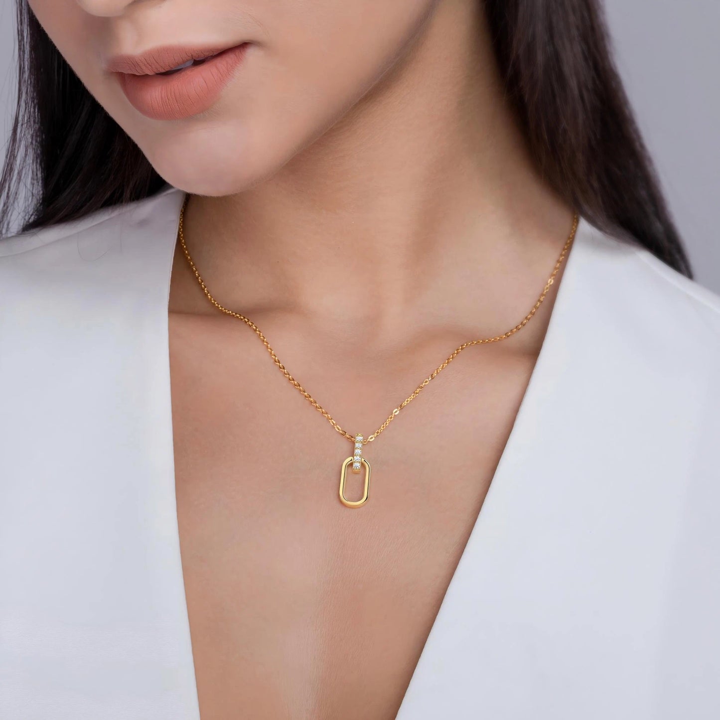 Moissanite Pendant | Light & Shadow Geometry Necklace