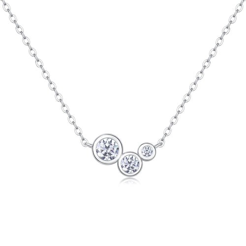 White Dew Moissanite Pendant – Elegant Minimalist Necklace