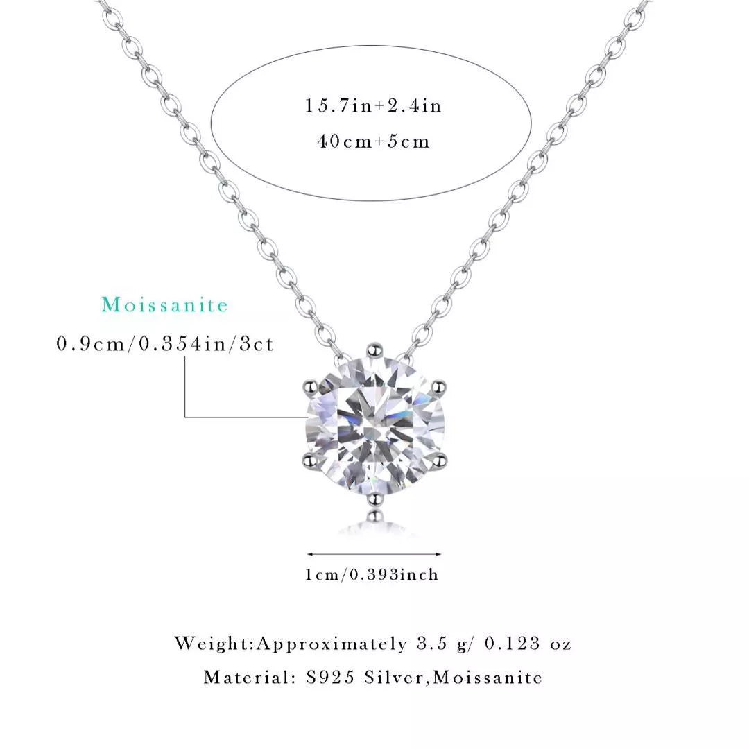Afternoon Rose Moissanite Pendant – Sparkling Elegant Necklace