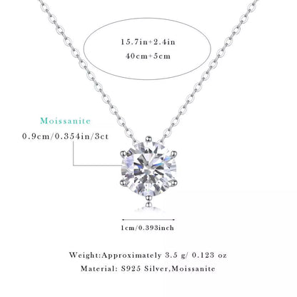 Afternoon Rose Moissanite Pendant – Sparkling Elegant Necklace