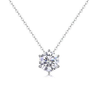 Afternoon Rose Moissanite Pendant – Sparkling Elegant Necklace