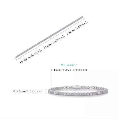 Moissanite Piano Keys Bracelet – Sparkling Square-Cut Elegance