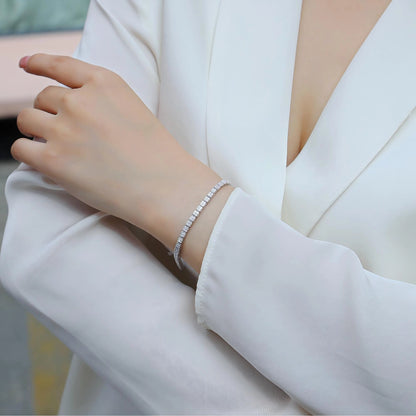 Moissanite Piano Keys Bracelet – Sparkling Square-Cut Elegance