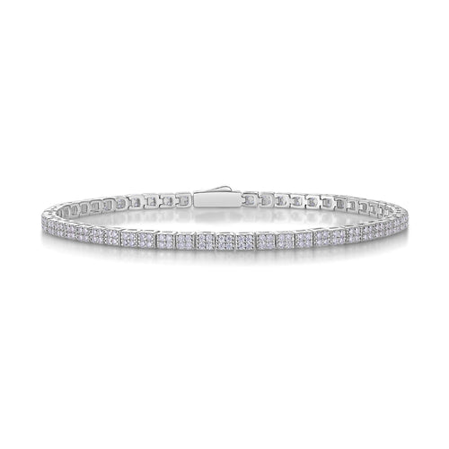 Moissanite Piano Keys Bracelet – Sparkling Square-Cut Elegance