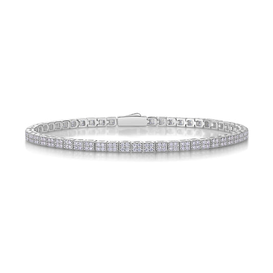 Moissanite Piano Keys Bracelet – Sparkling Square-Cut Elegance