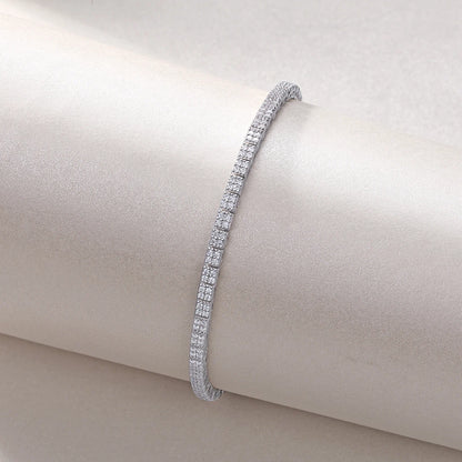 Moissanite Piano Keys Bracelet – Sparkling Square-Cut Elegance