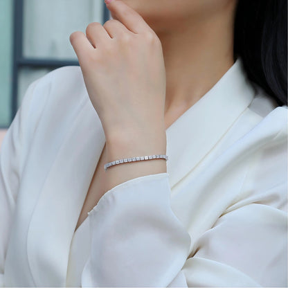 Moissanite Piano Keys Bracelet – Sparkling Square-Cut Elegance