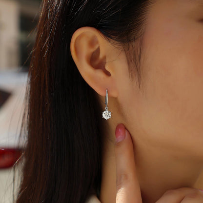 Pulsating Wind Moissanite Stud Earrings – Dazzling Round Cut, Six-Prong Elegant Setting, Sparkling Luxury Jewelry