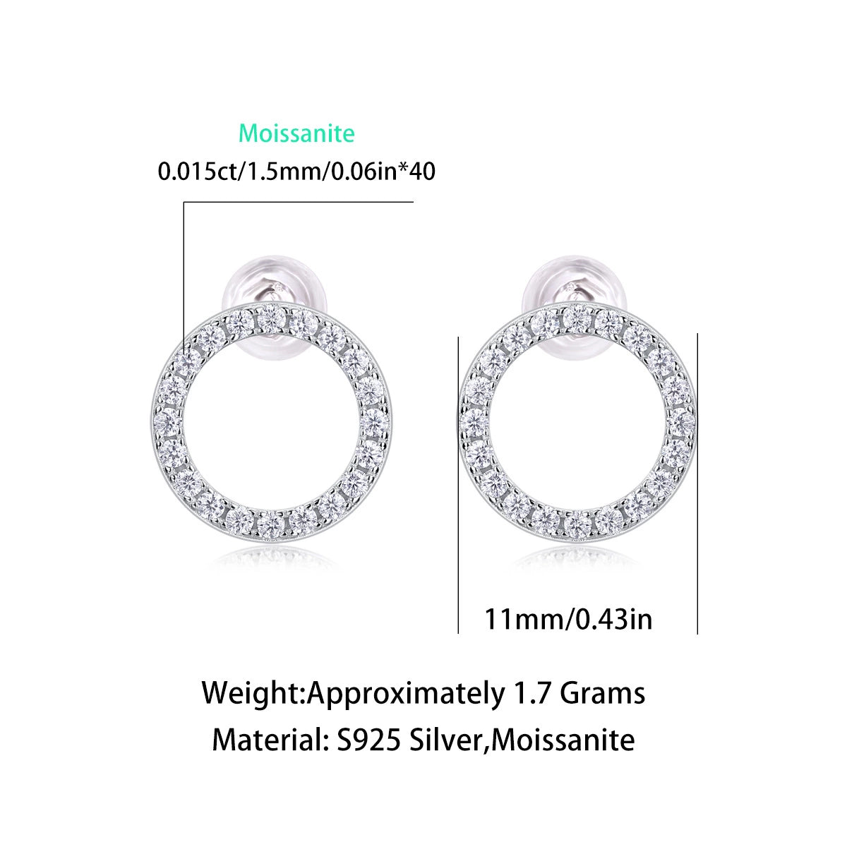 Moissanite Stud Earrings – Dazzling Minimalist Jewelry
