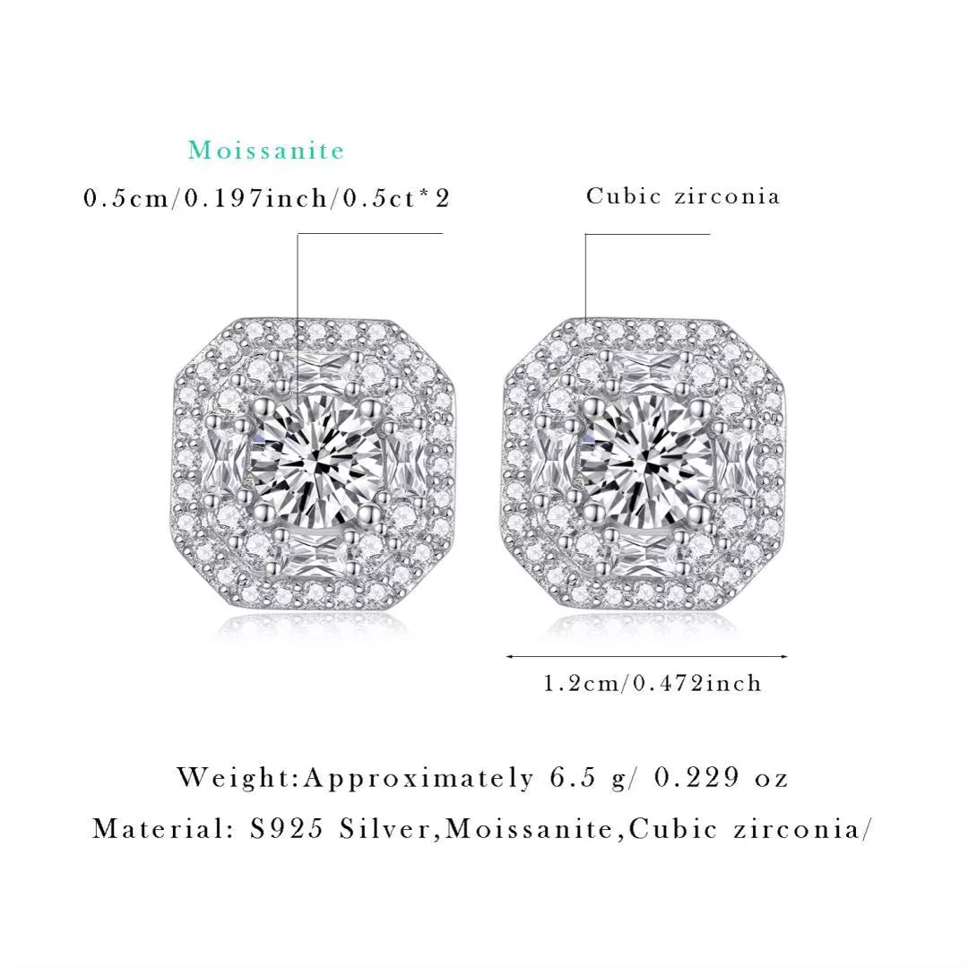 Winter Afternoon Moissanite Stud Earrings – Sparkling Star-Inspired Jewelry