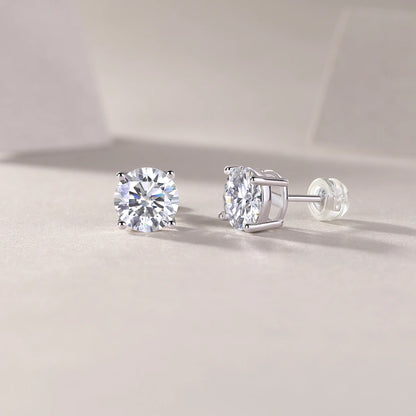 Pure Love Moissanite Stud Earrings – Dazzling Everyday Sparkle, Perfect for Romantic Moments