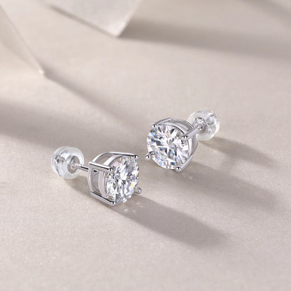 Pure Love Moissanite Stud Earrings – Dazzling Everyday Sparkle, Perfect for Romantic Moments