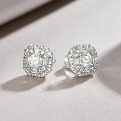 Winter Afternoon Moissanite Stud Earrings – Sparkling Star-Inspired Jewelry