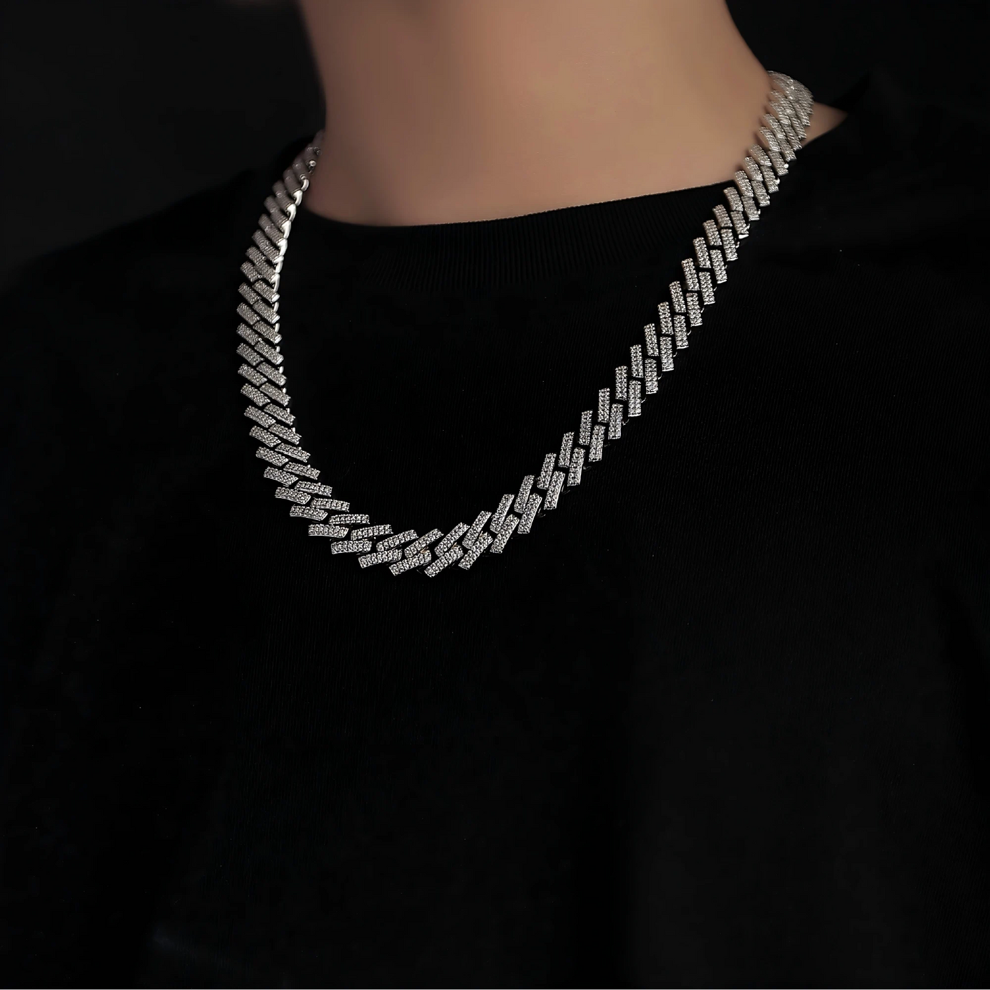 Moissanite Dragonbone Necklace – Infinite Loop Elegance